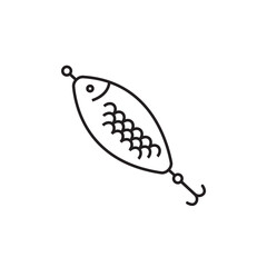 Bait Fishing Minnow icon vector set collection for web