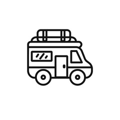 camping car icon vector set collection for web