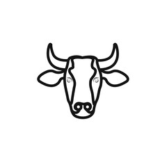 cow head icon vector set collection for web