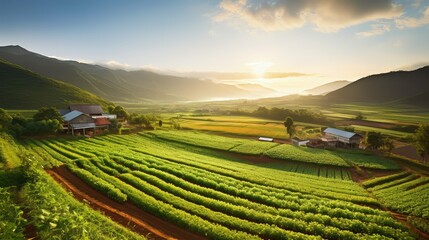 Fototapeta premium vegetables growing oranic farm