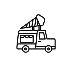 Ice cream van icon vector set collection for web