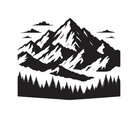 mountain vector design,awesome hiking svg,high resolution printable hiking atwork