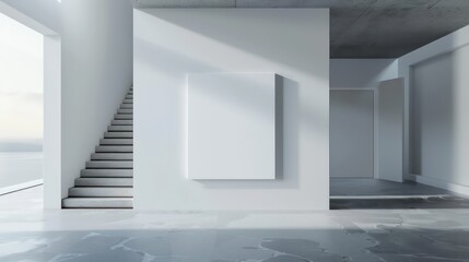 Fototapeta premium interior room concept with empty canvas for wall art, copy space