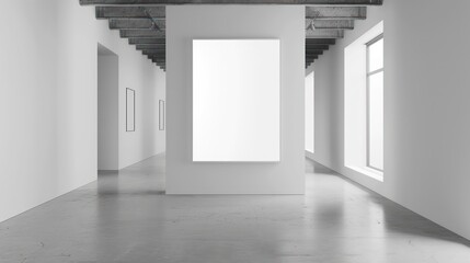 interior room concept with empty canvas for wall art, copy space