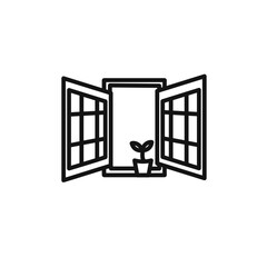 Open Windows Icon vector set collection for web
