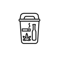 Quitting bad habits icon vector set collection for web