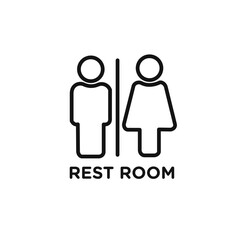 Rest room icon vector set collection for web