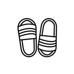 Slippers icon vector set collection for web