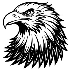 Majestic Bald Eagle Silhouette Vector Illustration for Patriotic Designs