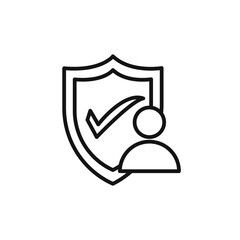 User protection shield icon vector set collection for web