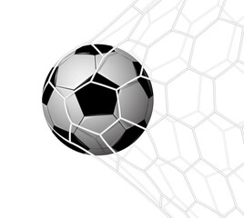 Football in net isolated