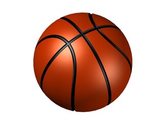 An isolated basketball ball on a white background.