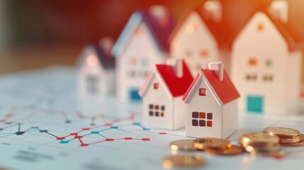 Declining housing market graph, housing market, real estate downturn