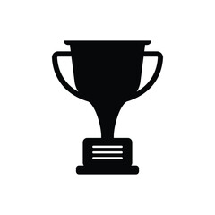 Trophy cup silhouette icon vector on white background