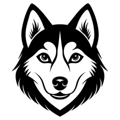 husky dog silhouette vector illustration