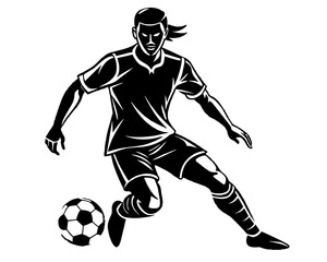 Naklejka premium football player silhouette vector