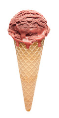 chocolate  ice cream with cone isolated on white