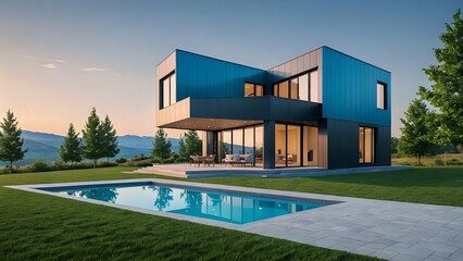 Abstraktion Traumhaus 16x9. Hintergrund f&uuml;r das Design 3.