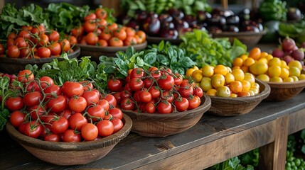 Realistic Photo of an Organic Farm to Table Event: Capture a farm-to-table dining event featuring organic produce, emphasizing the connection between sustainable farming and healthy eating. ,
