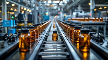 Realistic Photo of a Sustainable Packaging Line: Capture a production line of sustainable packaging, highlighting advancements in eco-friendly packaging solutions. , Minimalism,