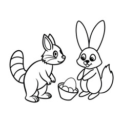 Easter bunny coloring page