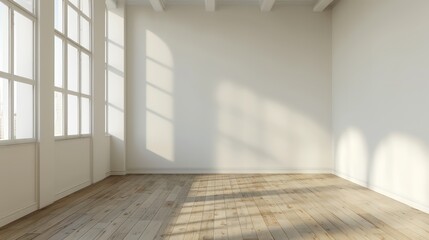Fototapeta premium empty room with wall mockup copy space, interior, cozy concept design