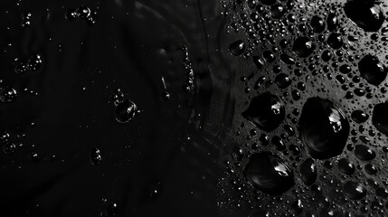 space Free view Top condensate surface black water Drops abstract background bright bubble circle clean closeup cold condensation cool dark dew dripped droplet glasses glistering.