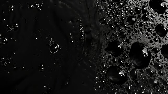 space Free view Top condensate surface black water Drops abstract background bright bubble circle clean closeup cold condensation cool dark dew dripped droplet glasses glistering.