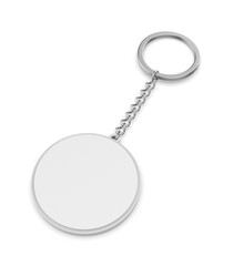Blank round circular keychain ring blank template 3d illustration.