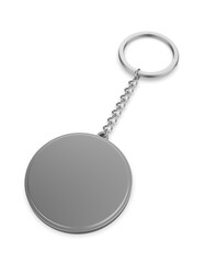 Blank round circular pendant keychain ring blank template 3d illustration.