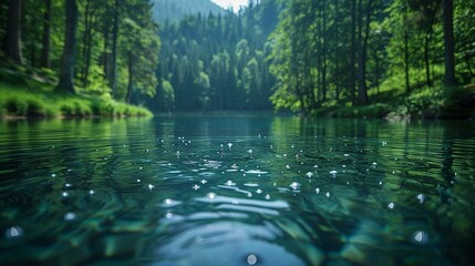 Realistic photo of clean water initiatives driven by the Water Quality Act, highlighting community efforts to ensure safe drinking water and protect aquatic ecosystems. , Minimalism,