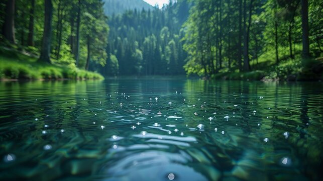 Realistic photo of clean water initiatives driven by the Water Quality Act, highlighting community efforts to ensure safe drinking water and protect aquatic ecosystems. , Minimalism,
