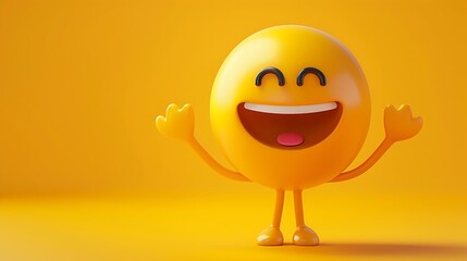 Design a friendly emoji with a welcoming smile and open arms.