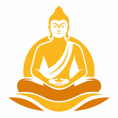 Lord Buddha logo icon Vector Illustration 