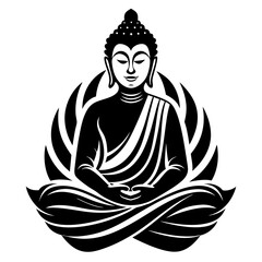 Lord Buddha logo icon Vector Illustration 