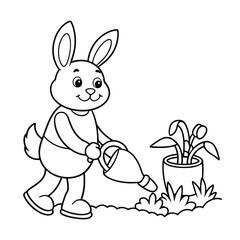 Fototapeta premium Easter bunny coloring page