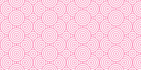 Vector Overlapping Pattern Minimal diamond geometric wave spiral and abstract circle wave line. pink color seamless tile stripe geometric create retro line backdrop white pattern background.