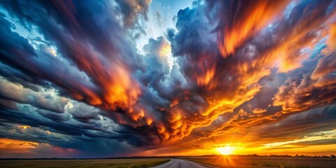 Epic storm sky and cloud background digital cinema composition background Slow motion tropical sunset dark cloud stormy moving fast away global warming concept motion sky clouds Nature