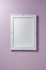 Mock-up white background frame on purple wall