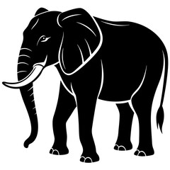 Majestic Elephant Silhouette Vector Illustration for Wildlife Designs