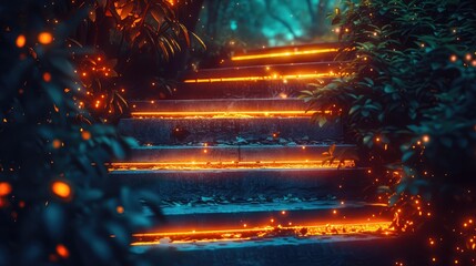 Twilight Serenity: Glowing Steps