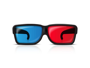 Fototapeta premium realistic cinema 3d glasses red and blue