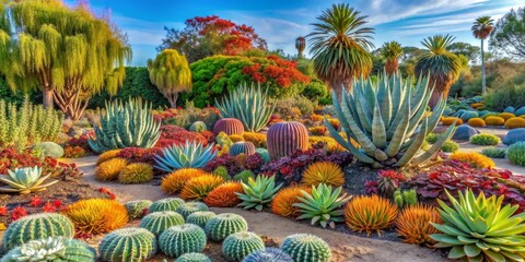 Succulent and arid-adapted plant landscaping in California