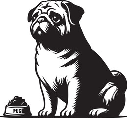 Pug dog  vector illustration