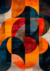 Fototapeta premium Geometric patterns with bold colors and sharp lines, offering a modern and stylish aesthetic.