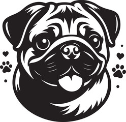 Pug dog  vector illustration