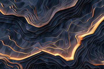 Obraz premium Background with dark and gold layered contours. Textured pattern