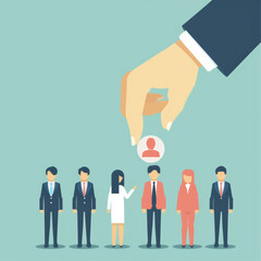 Selection of personnel for a company or office. Illustration dedicated to recruiting people. Hiring workers concept.