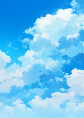 A simple background with a blue sky and white clouds