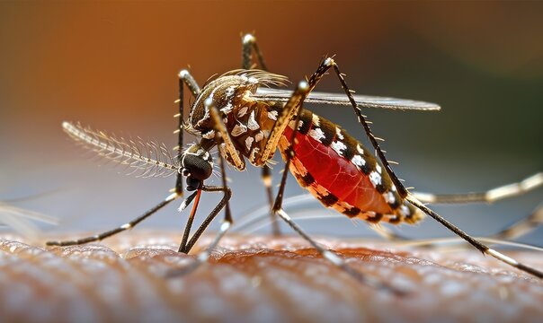 A Mosquito Bites a Person: Full-Bellied and Blood-Filled